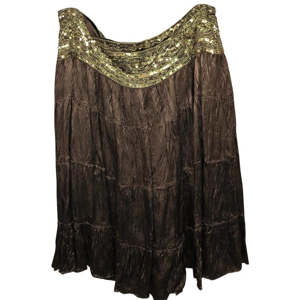 Cache Cocoa Satin Viscose Skirt 6 - image 1